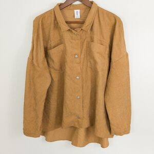 Abound Button Up Corduroy Shirt Brown Size XL